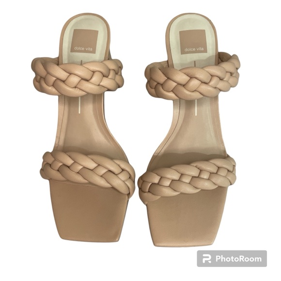 Dolce Vita Paily Braided Strap Shoe Heel Pumps Cream Stella Blush Pink Size 9.5 - Picture 8 of 12